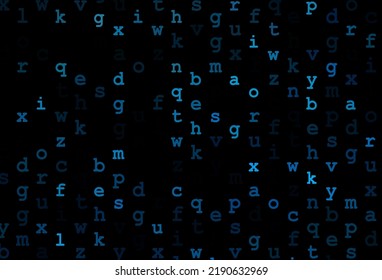 Dark blue vector texture with ABC characters. Shining colorful illustration with isolated letters. Smart design for your business advert of university.