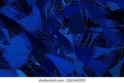 Dark BLUE vector texture with abstract forms.