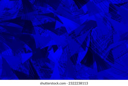 Dark BLUE vector texture with abstract forms.