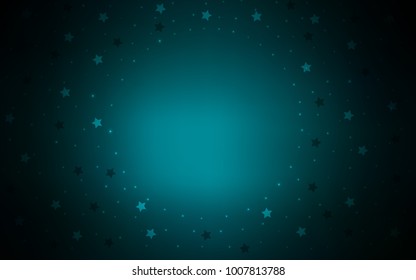 Dark BLUE vector texture with beautiful stars. Glitter abstract illustration with colored stars. Smart design for your business advert.