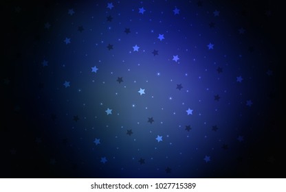 Dark BLUE vector texture with beautiful stars. Modern geometrical abstract illustration with stars. The pattern can be used for websites.