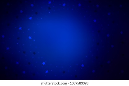 Dark BLUE vector texture with beautiful stars. Modern geometrical abstract illustration with stars. The pattern can be used for wrapping gifts.