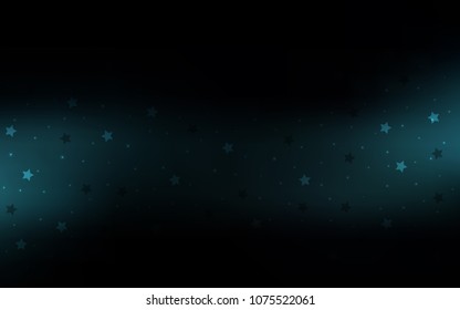 Dark BLUE vector texture with beautiful stars. Stars on blurred abstract background with gradient. The pattern can be used for new year ad, booklets.