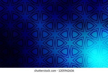 Dark BLUE vector texture with beautiful stars. Shining colored illustration with stars. Template for sell phone backgrounds.