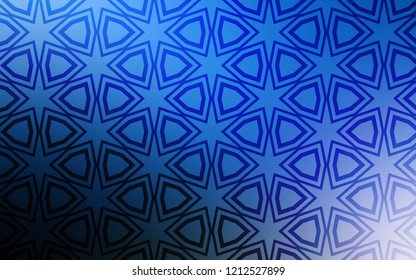 Dark BLUE vector texture with beautiful stars. Modern geometrical abstract illustration with stars. Template for sell phone backgrounds.