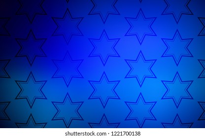 Dark BLUE vector texture with beautiful stars. Stars on blurred abstract background with gradient. Pattern for new year ad, booklets.