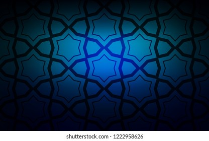 Dark BLUE vector texture with beautiful stars. Modern geometrical abstract illustration with stars. Pattern for new year ad, booklets.