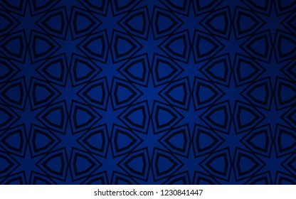 Dark BLUE vector texture with beautiful stars. Glitter abstract illustration with colored stars. Pattern for wrapping gifts.