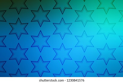 Dark BLUE vector texture with beautiful stars. Stars on blurred abstract background with gradient. Pattern for new year ad, booklets.