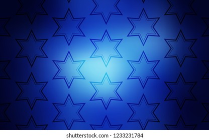 Dark BLUE vector texture with beautiful stars. Decorative illustration with stars on abstract template. Template for sell phone backgrounds.
