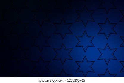 Dark BLUE vector texture with beautiful stars. Shining colored illustration with stars. Pattern for websites, landing pages.