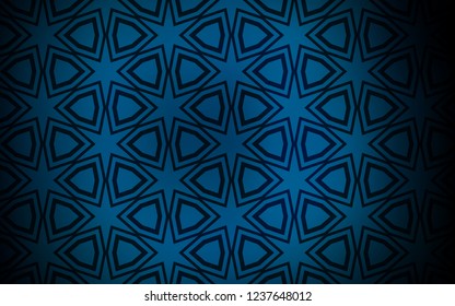 Dark BLUE vector texture with beautiful stars. Shining colored illustration with stars. Pattern for new year ad, booklets.