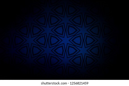 Dark BLUE vector texture with beautiful stars. Glitter abstract illustration with colored stars. Pattern for wrapping gifts.