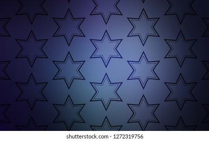Dark BLUE vector texture with beautiful stars. Blurred decorative design in simple style with stars. Template for sell phone backgrounds.