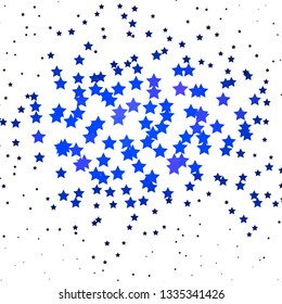 Dark BLUE vector texture with beautiful stars. Modern geometric abstract illustration with stars. Pattern for new year ad, booklets.