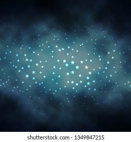 Dark BLUE vector texture with beautiful stars. Modern geometric abstract illustration with stars. Theme for cell phones.
