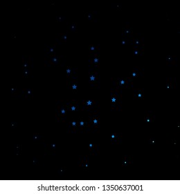 Dark BLUE vector texture with beautiful stars. Colorful illustration with abstract gradient stars. Pattern for new year ad, booklets.