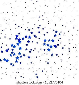 Dark BLUE vector texture with beautiful stars. Shining colorful illustration with small and big stars. Pattern for new year ad, booklets.