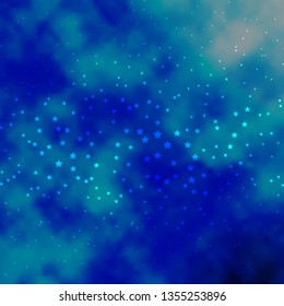 Dark BLUE vector texture with beautiful stars. Colorful illustration in abstract style with gradient stars. Pattern for websites, landing pages.