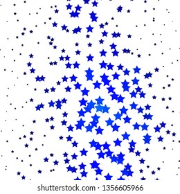 Dark BLUE vector texture with beautiful stars. Decorative illustration with stars on abstract template. Pattern for new year ad, booklets.