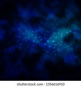 Dark BLUE vector texture with beautiful stars. Modern geometric abstract illustration with stars. Pattern for new year ad, booklets.