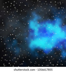 Dark BLUE vector texture with beautiful stars. Decorative illustration with stars on abstract template. Design for your business promotion.
