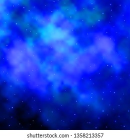 Dark BLUE vector texture with beautiful stars. Blur decorative design in simple style with stars. Best design for your ad, poster, banner.