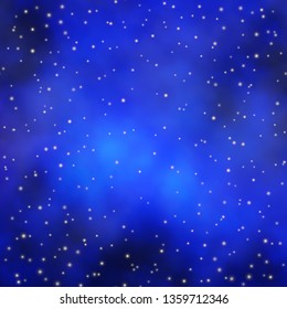 Dark BLUE vector texture with beautiful stars. Colorful illustration in abstract style with gradient stars. Pattern for new year ad, booklets.