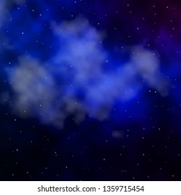 Dark BLUE vector texture with beautiful stars. Modern geometric abstract illustration with stars. Design for your business promotion.