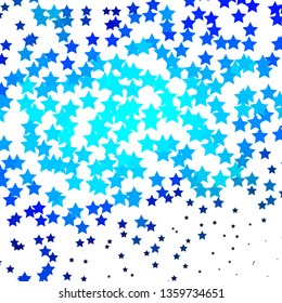 Dark BLUE vector texture with beautiful stars. Shining colorful illustration with small and big stars. Theme for cell phones.