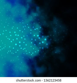 Dark BLUE vector texture with beautiful stars. Colorful illustration with abstract gradient stars. Pattern for wrapping gifts.