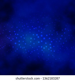 Dark BLUE vector texture with beautiful stars. Colorful illustration in abstract style with gradient stars. Pattern for wrapping gifts.