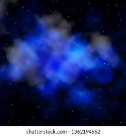 Dark BLUE vector texture with beautiful stars. Shining colorful illustration with small and big stars. Pattern for wrapping gifts.