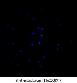 Dark BLUE vector texture with beautiful stars. Colorful illustration in abstract style with gradient stars. Pattern for new year ad, booklets.