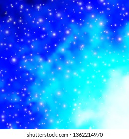 Dark BLUE vector texture with beautiful stars. Decorative illustration with stars on abstract template. Pattern for websites, landing pages.