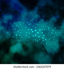 Dark BLUE vector texture with beautiful stars. Decorative illustration with stars on abstract template. Pattern for new year ad, booklets.