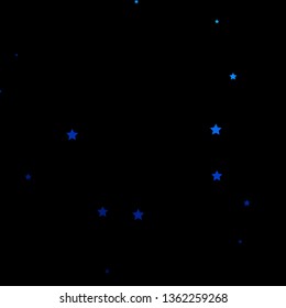 Dark BLUE vector texture with beautiful stars. Colorful illustration in abstract style with gradient stars. Best design for your ad, poster, banner.