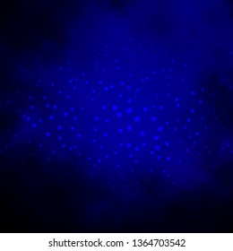 Dark BLUE vector texture with beautiful stars. Shining colorful illustration with small and big stars. Pattern for new year ad, booklets.