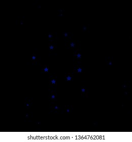 Dark BLUE vector texture with beautiful stars. Modern geometric abstract illustration with stars. Pattern for websites, landing pages.