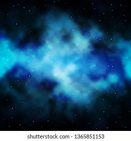 Dark BLUE vector texture with beautiful stars. Shining colorful illustration with small and big stars. Theme for cell phones.