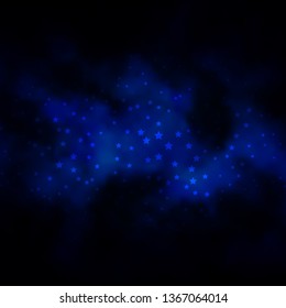 Dark BLUE vector texture with beautiful stars. Modern geometric abstract illustration with stars. Pattern for websites, landing pages.