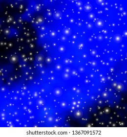 Dark BLUE vector texture with beautiful stars. Blur decorative design in simple style with stars. Theme for cell phones.