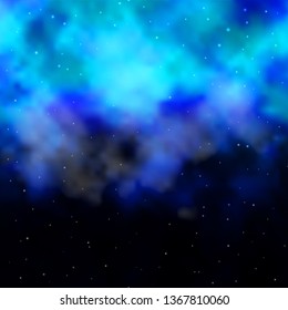 Dark BLUE vector texture with beautiful stars. Blur decorative design in simple style with stars. Pattern for websites, landing pages.