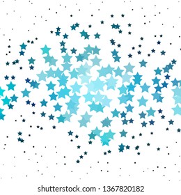 Dark BLUE vector texture with beautiful stars. Shining colorful illustration with small and big stars. Pattern for new year ad, booklets.