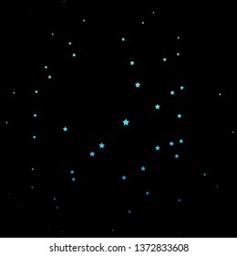 Dark BLUE vector texture with beautiful stars. Shining colorful illustration with small and big stars. Theme for cell phones.