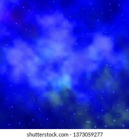 Dark BLUE vector texture with beautiful stars. Colorful illustration in abstract style with gradient stars. Theme for cell phones.
