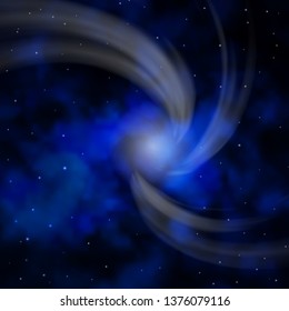 Dark BLUE vector texture with beautiful stars. Shining colorful illustration with small and big stars. Theme for cell phones.