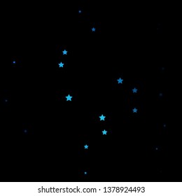 Dark BLUE vector texture with beautiful stars. Shining colorful illustration with small and big stars. Pattern for wrapping gifts.