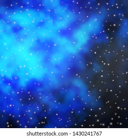 Dark BLUE vector texture with beautiful stars. Decorative illustration with stars on abstract template. Pattern for websites, landing pages.