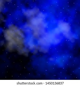 Dark BLUE vector texture with beautiful stars. Modern geometric abstract illustration with stars. Best design for your ad, poster, banner.